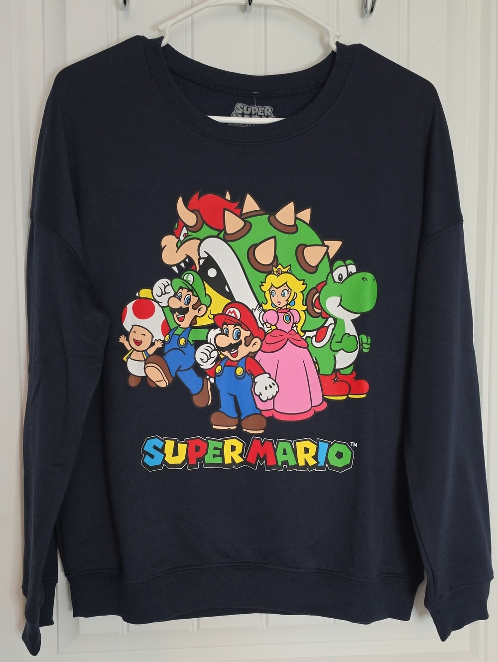 Nintendo Navy Super Mario Logo Pullover